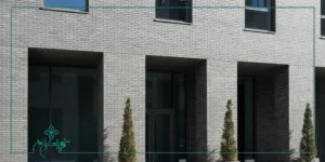 آجر تایل طوسی و نمای مدرن ساختمان