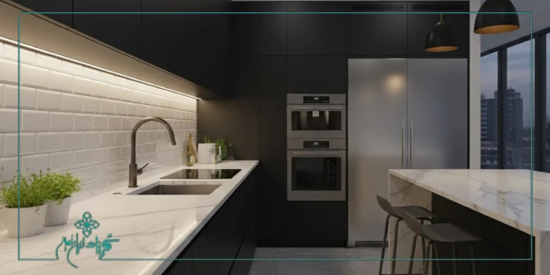 مزایای آجر لعابدار سفید براق در آشپزخانه مدرن