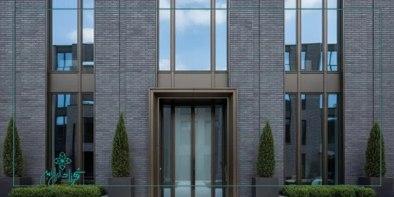 نمای مدرن ساختمان با آجر تایل